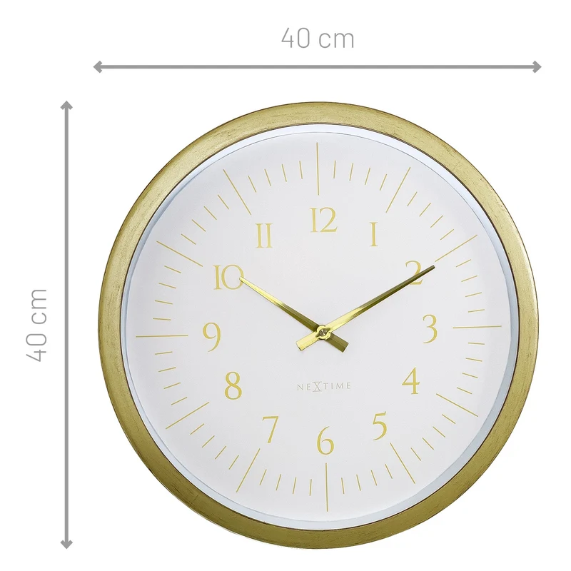 Wall clock 40cm-Black/White-Plastic-NeXtime 'Galaxy'