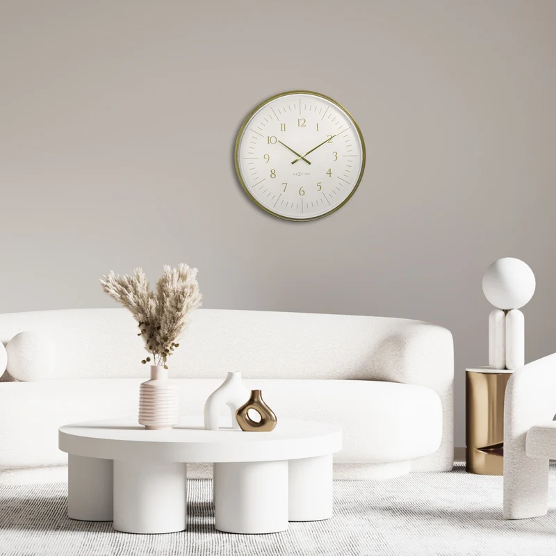 Wall clock 77cm-Black/White-Plastic-NeXtime 'Galaxy Large'