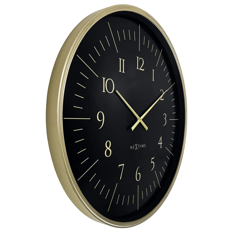 Wall clock 77cm-Black/White-Plastic-NeXtime 'Galaxy Large'
