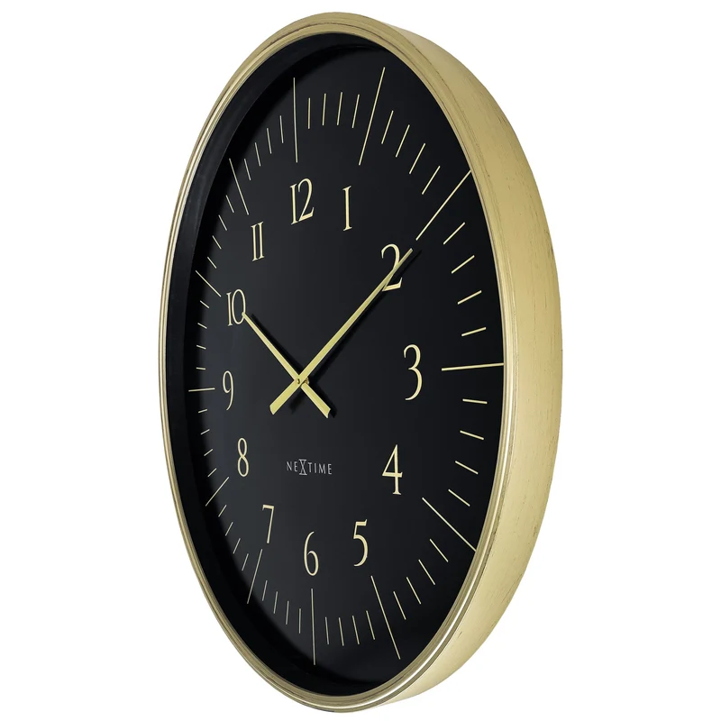 Wall clock 77cm-Black/White-Plastic-NeXtime 'Galaxy Large'