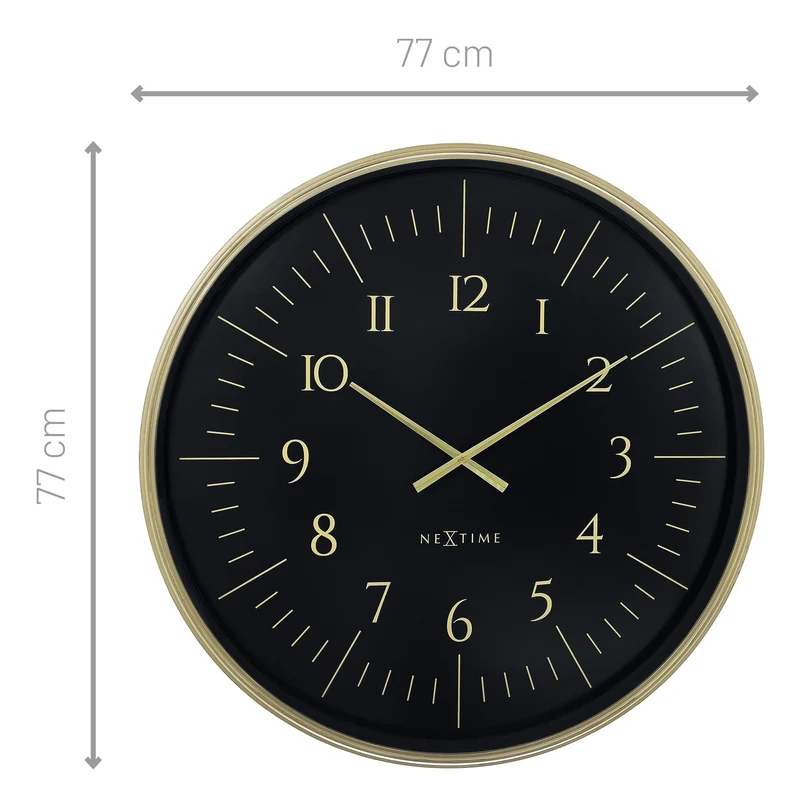 Wall clock 77cm-Black/White-Plastic-NeXtime 'Galaxy Large'