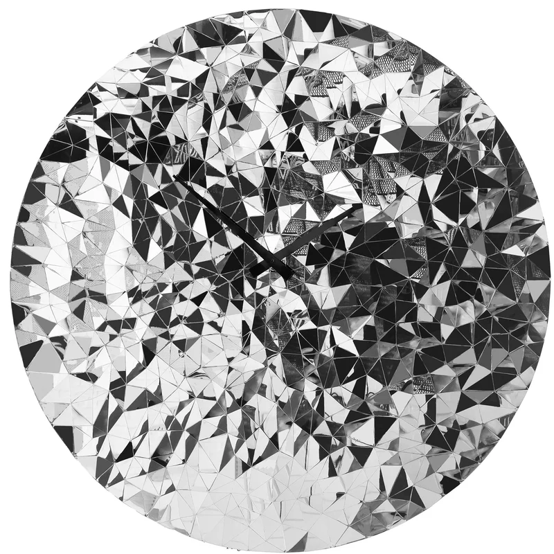 Wall clock 80cm-Silent-Chrome-Stainless Steel-NeXtime 'Fragments'