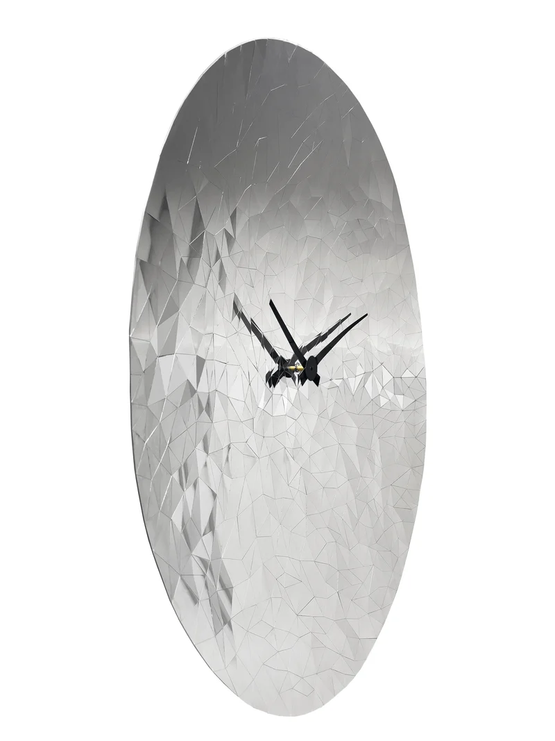 Wall clock 80cm-Silent-Chrome-Stainless Steel-NeXtime 'Fragments'