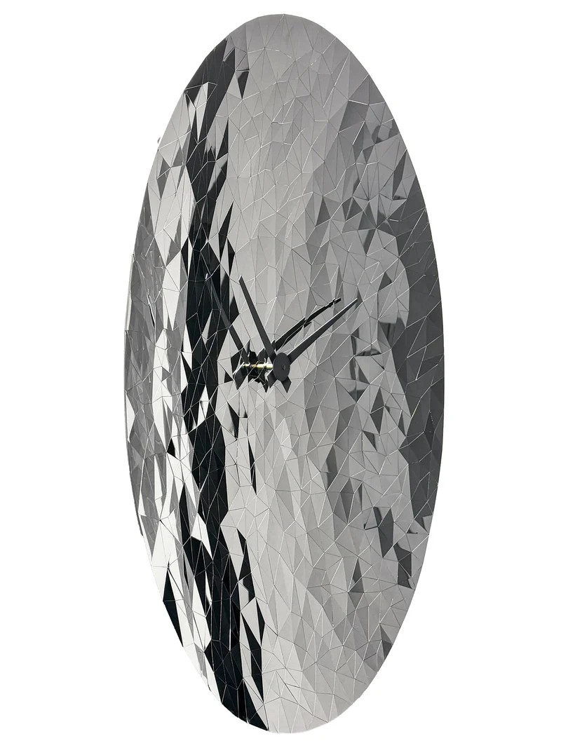 Wall clock 80cm-Silent-Chrome-Stainless Steel-NeXtime 'Fragments'