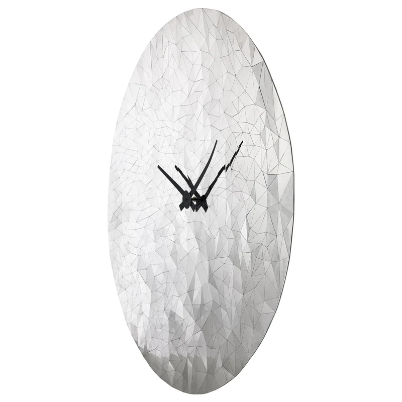 Wall clock 80cm-Silent-Chrome-Stainless Steel-NeXtime 'Fragments'