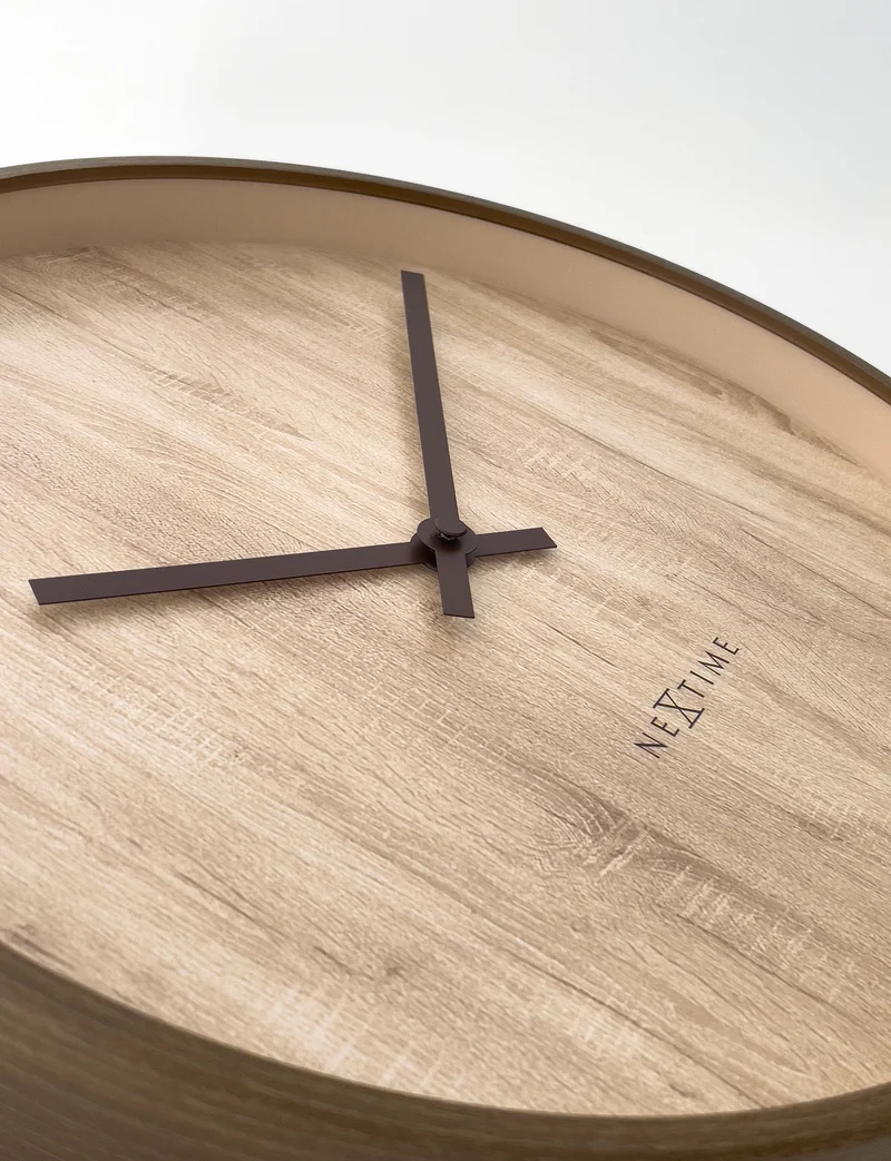 Wall clock 30cm-Silent-Dark Brown/Light Brown-Plastic-NeXtime 'Oslo'
