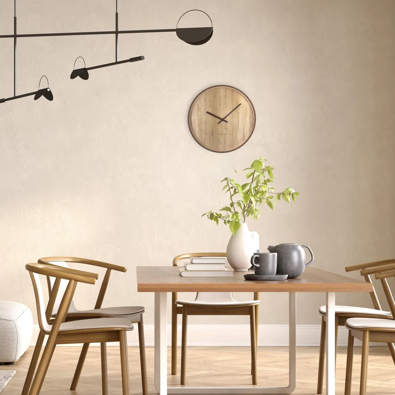 Wall clock 30cm-Silent-Dark Brown/Light Brown-Plastic-NeXtime 'Oslo'
