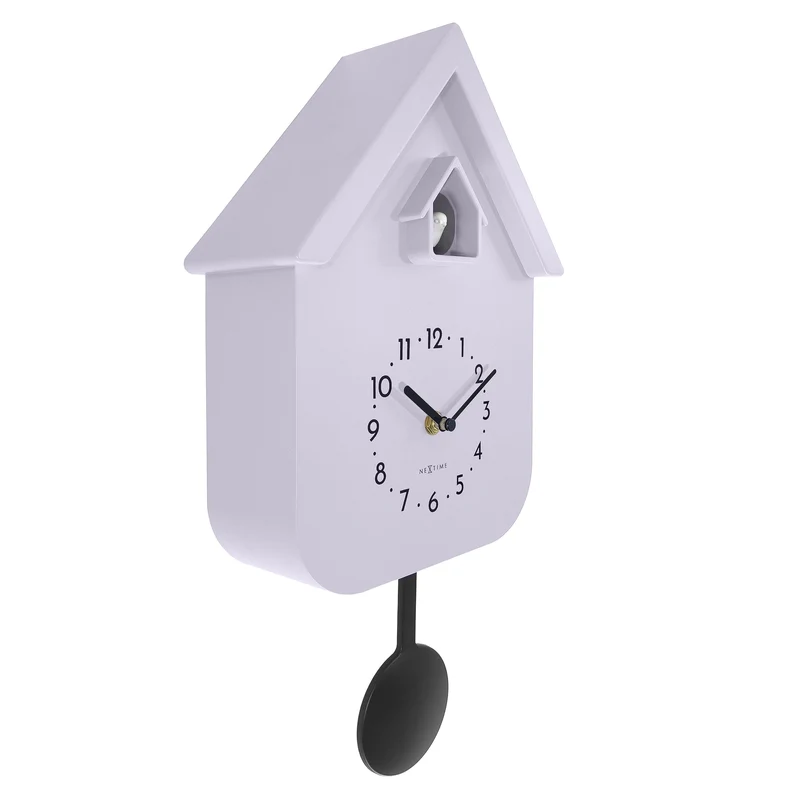 Wall clock 21.5x41.5x8.5cm - Pendulum - Cuckoo -NeXtime 'Twitter'