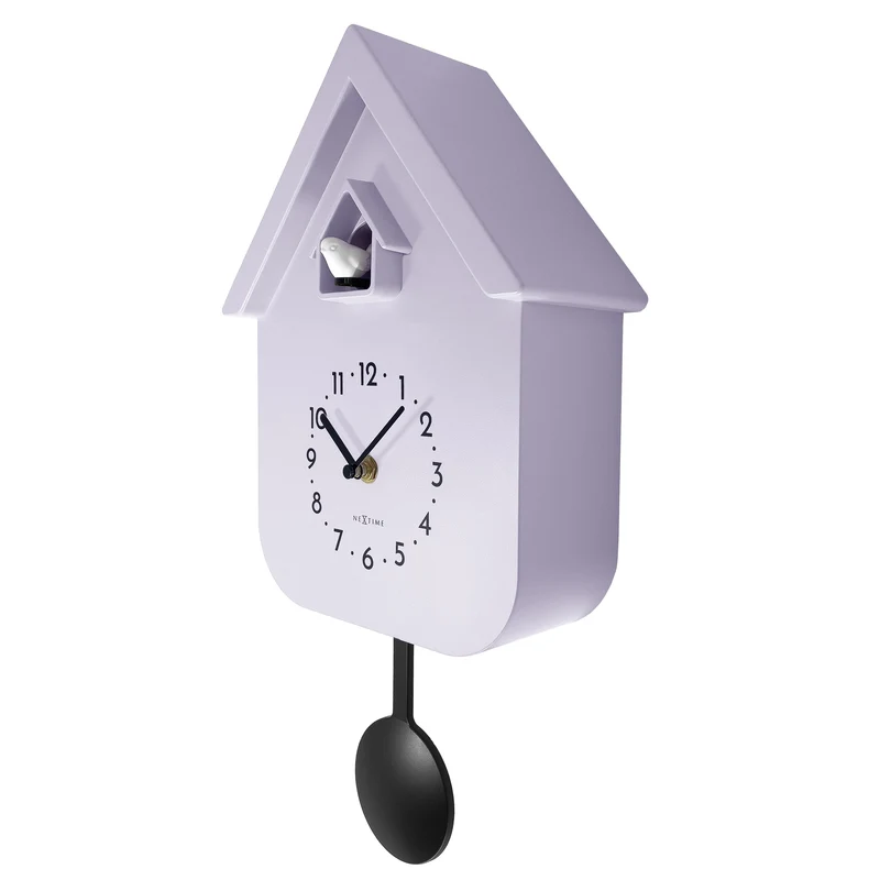 Wall clock 21.5x41.5x8.5cm - Pendulum - Cuckoo -NeXtime 'Twitter'