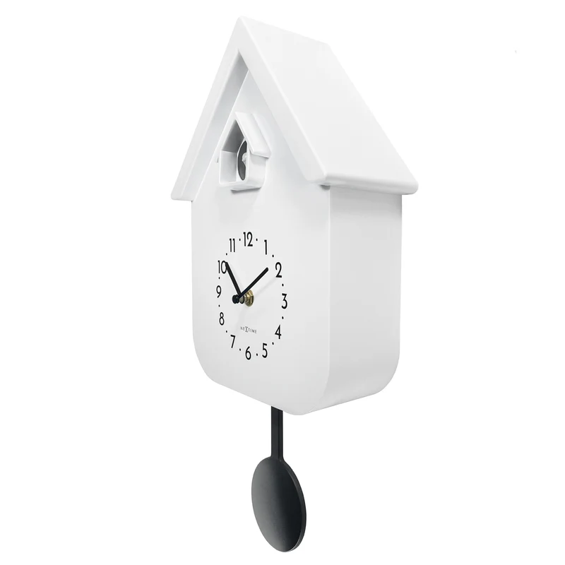 Wall clock 21.5x41.5x8.5cm - Pendulum - Cuckoo -NeXtime 'Twitter'