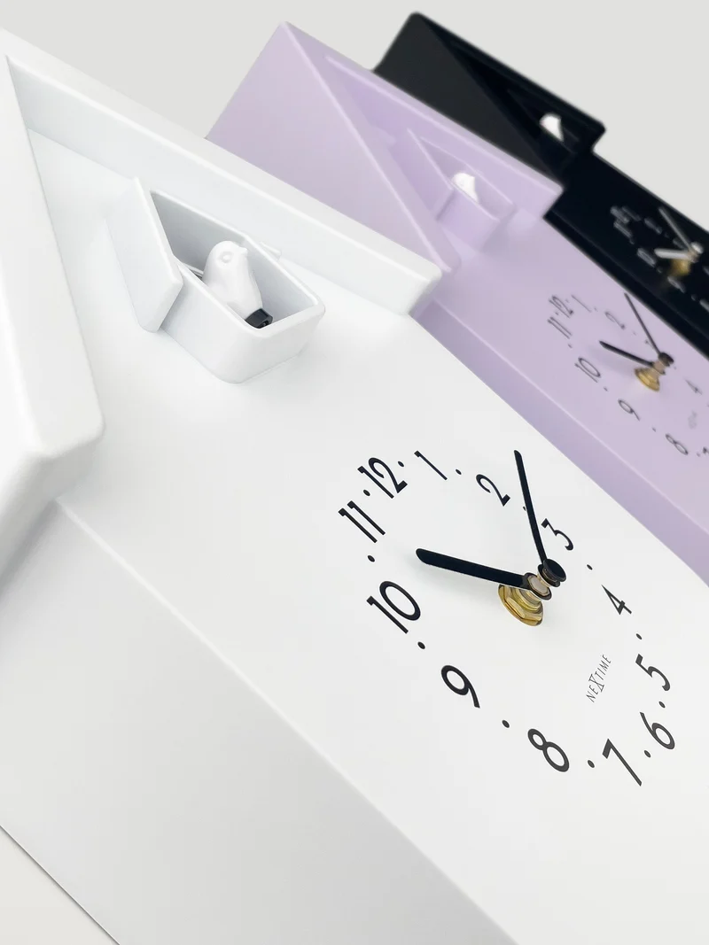 Wall clock 21.5x41.5x8.5cm - Pendulum - Cuckoo -NeXtime 'Twitter'