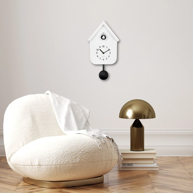 Wall clock 21.5x41.5x8.5cm - Pendulum - Cuckoo -NeXtime 'Twitter'