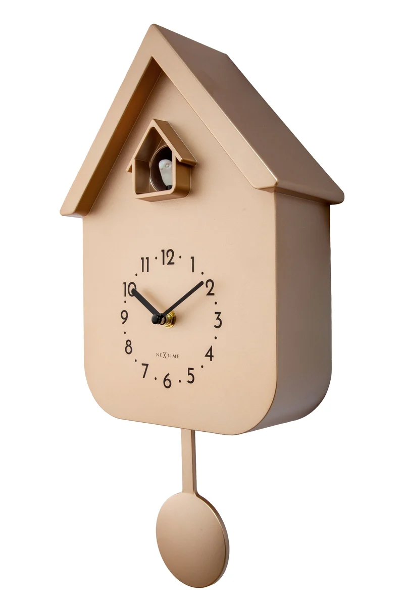 Wall clock 21.5x41.5x8.5cm - Pendulum - Cuckoo -NeXtime 'Twitter'