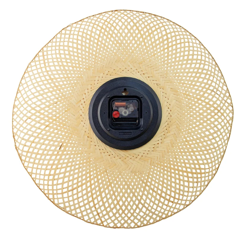 Wall clock 60cm-Silent-Brown/Black-Bamboo-NeXtime 'Vortex'