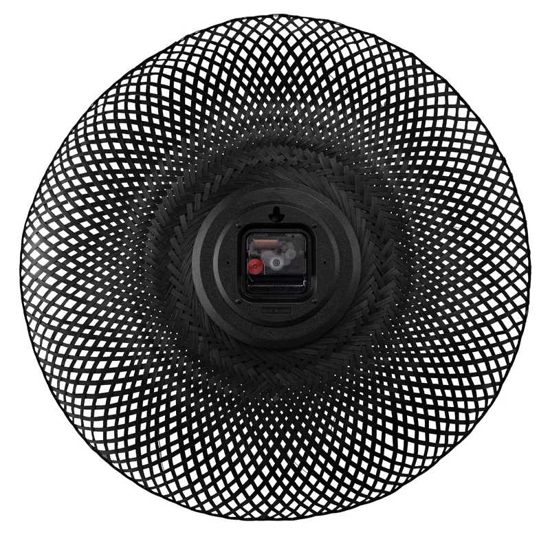 Wall clock 60cm-Silent-Brown/Black-Bamboo-NeXtime 'Vortex'