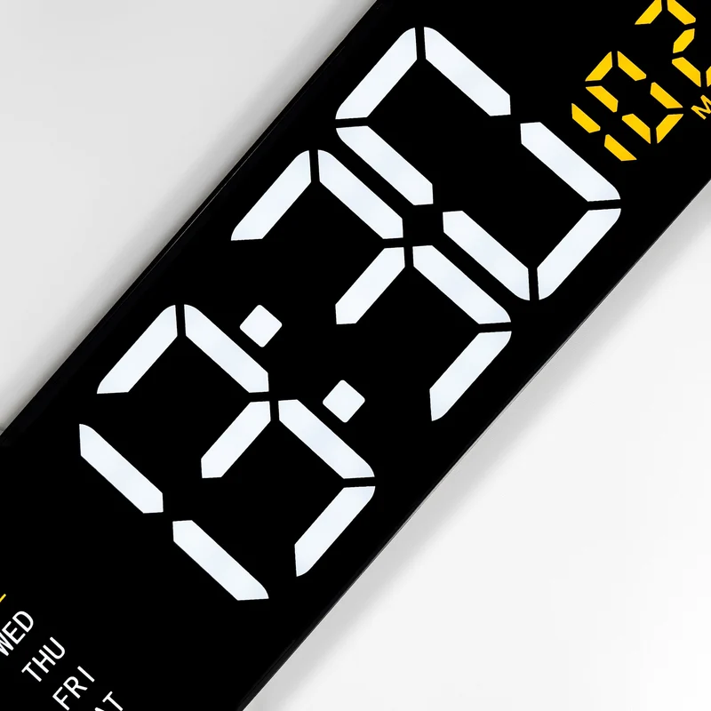 Digital wall/alarm clock 38.8x12.9x3.2cm-Black-ABS-NeXtime 'Super Digi'