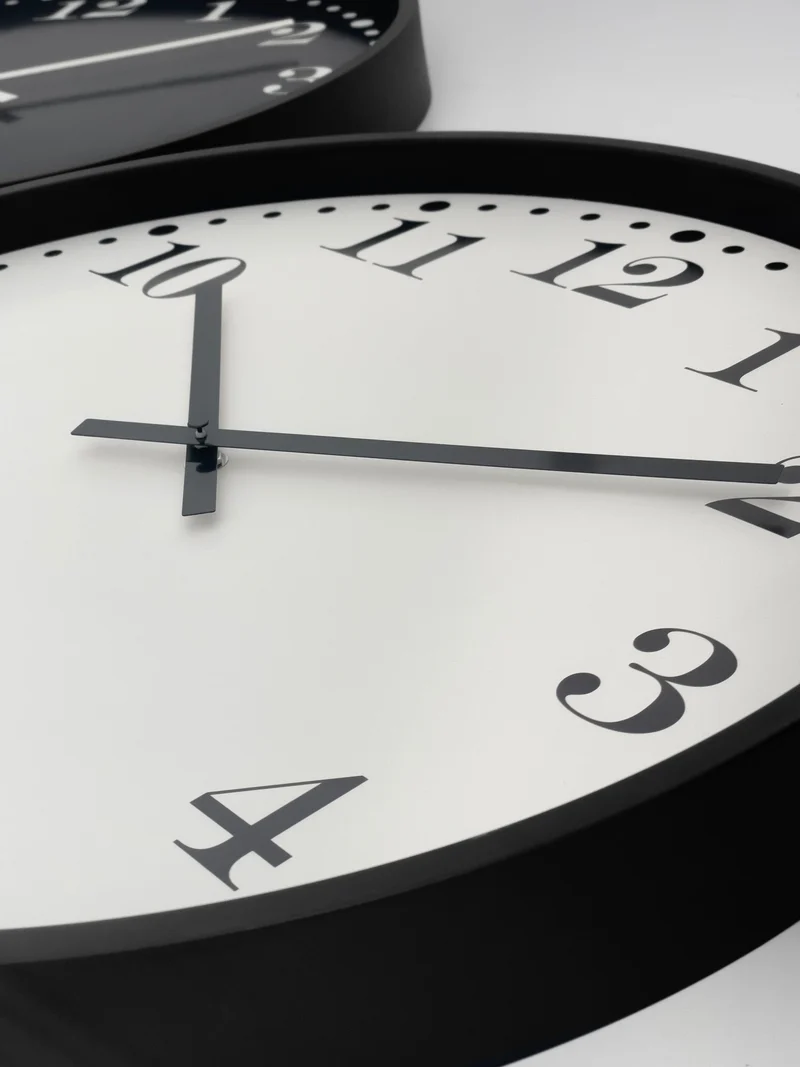 Wall clock 50cm-Silent-Black/White-Plastic-NeXtime 'Dickens Large'