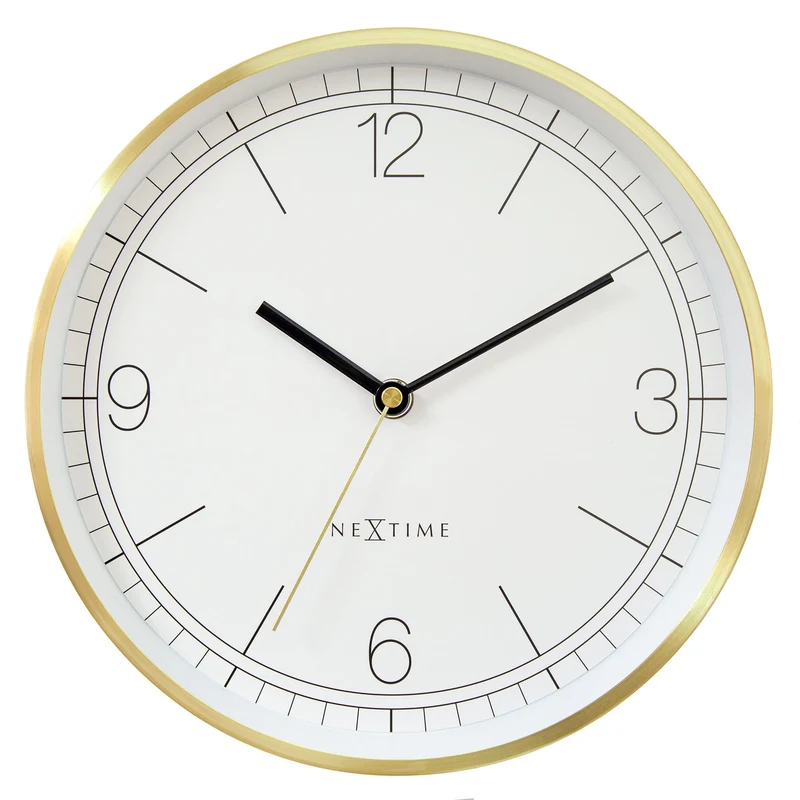 Wall clock 25cm-Silent-Green/Turquoise/White/Black-Metal-NeXtime 'Bolero'