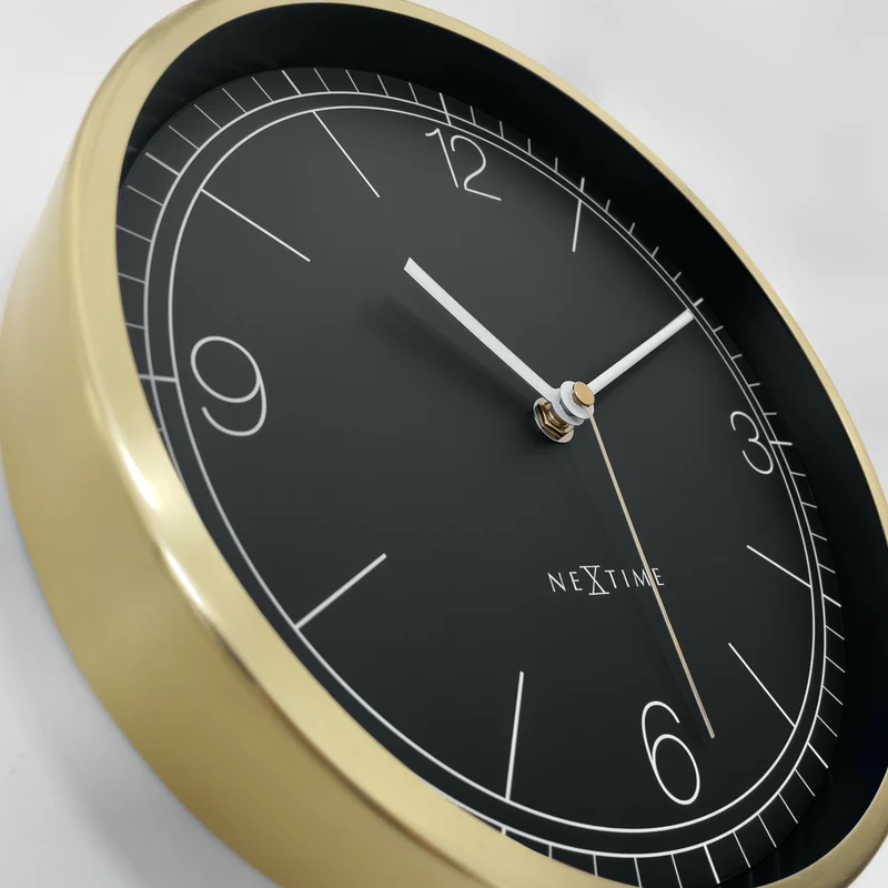 Wall clock 25cm-Silent-Green/Turquoise/White/Black-Metal-NeXtime 'Bolero'