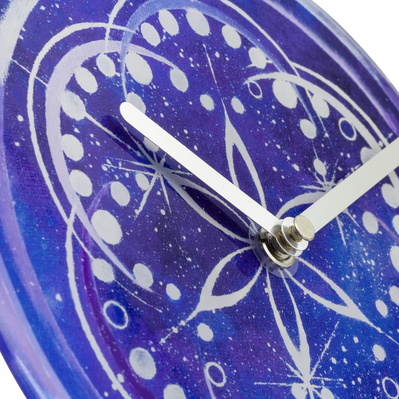 Table/Wall clock 20cm - Silent - Indigo - Tempered Glass - "Cosmo Table"