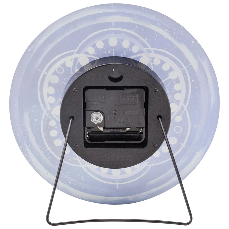 Table/Wall clock 20cm - Silent - Indigo - Tempered Glass - "Cosmo Table"