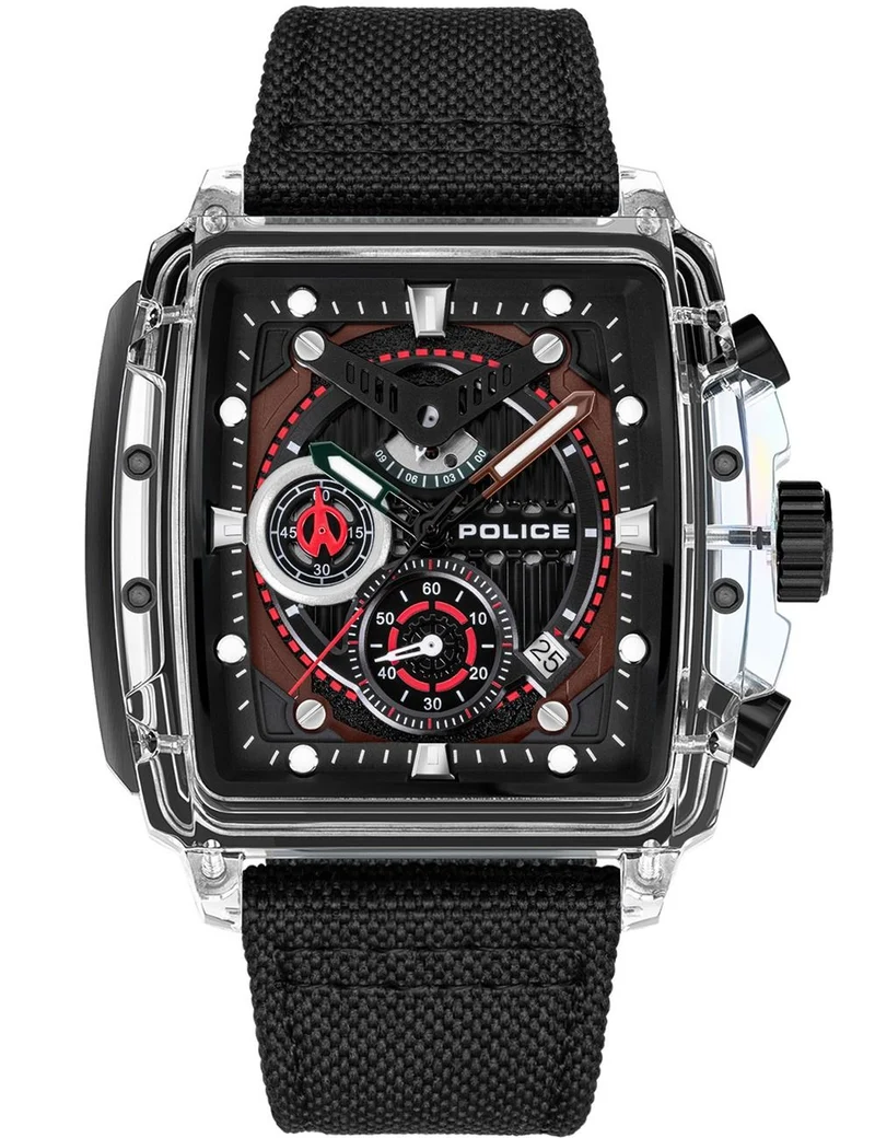 Police Clout Set PEWGC00770X0 Herrenuhr Schwarz • Quarz-Chronograph • 4 Wechselarmbänder