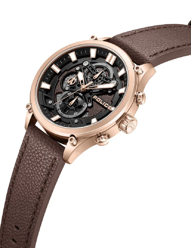 Police Wadden PEWGC0054204 Herrenuhr Braun • Quarz-Chronograph • Mineralglas