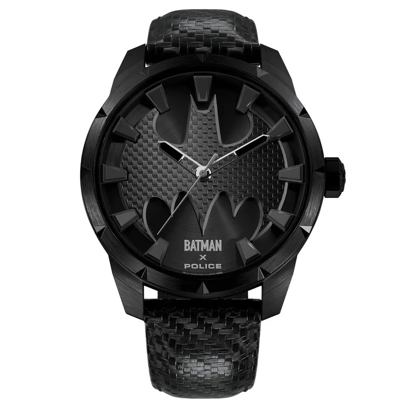 Police The Bat PEWGA0075502 Herrenuhr Schwarz • Carbon-Optik Lederarmband • Limited Edition