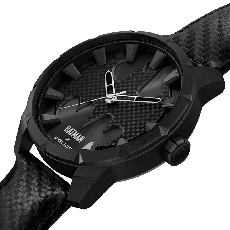 Police The Bat PEWGA0075502 Herrenuhr Schwarz • Carbon-Optik Lederarmband • Limited Edition