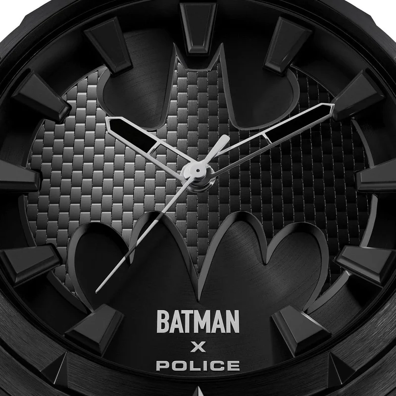 Police The Bat PEWGA0075502 Herrenuhr Schwarz • Carbon-Optik Lederarmband • Limited Edition