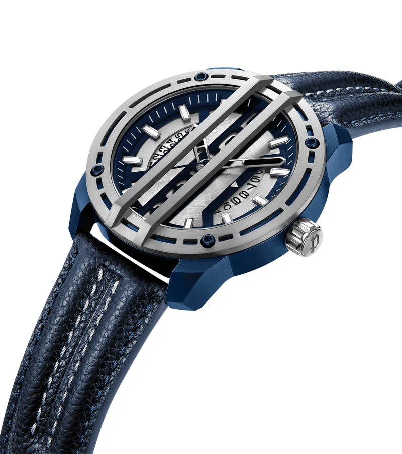 Police Fast Lane PEWGB0039841 Herrenuhr Blau • Lederarmband • Datumsanzeige