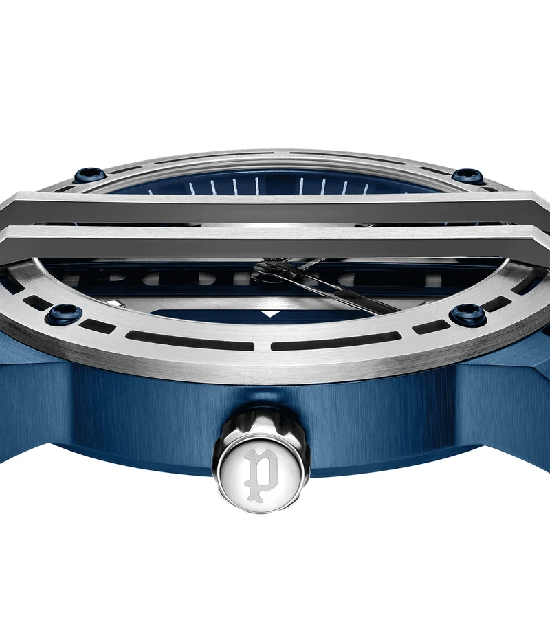 Police Fast Lane PEWGB0039841 Herrenuhr Blau • Lederarmband • Datumsanzeige