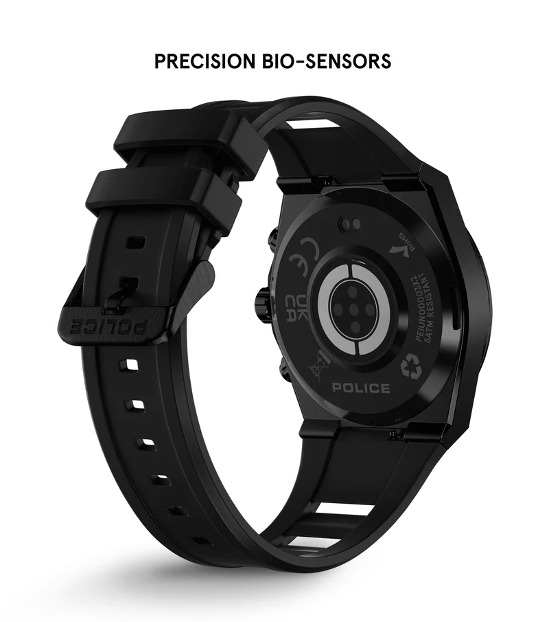 Police My.Avatar 2.0 PEIUN00003X2 Herren Smartwatch Schwarz/Rot • AMOLED-Display • Wechselbare Armbänder