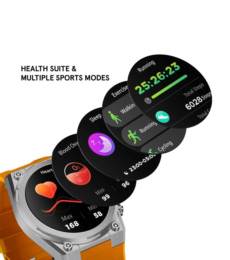 Police My.Avatar 2.0 PEIUN00003X0 Herren-Smartwatch Blau/Orange • AMOLED-Display • Schnellladefunktion