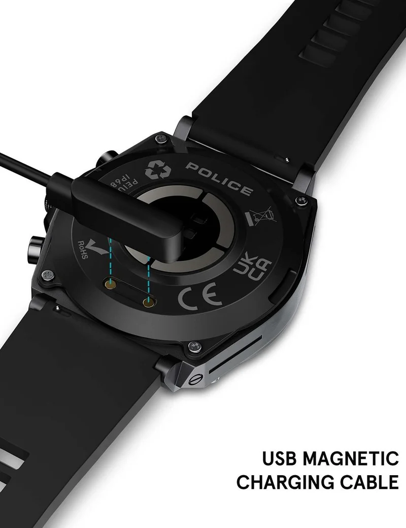 Police My Avatar PEIUN0000102 Herrenuhr Schwarz • Smartwatch • IP68 Wasserschutz