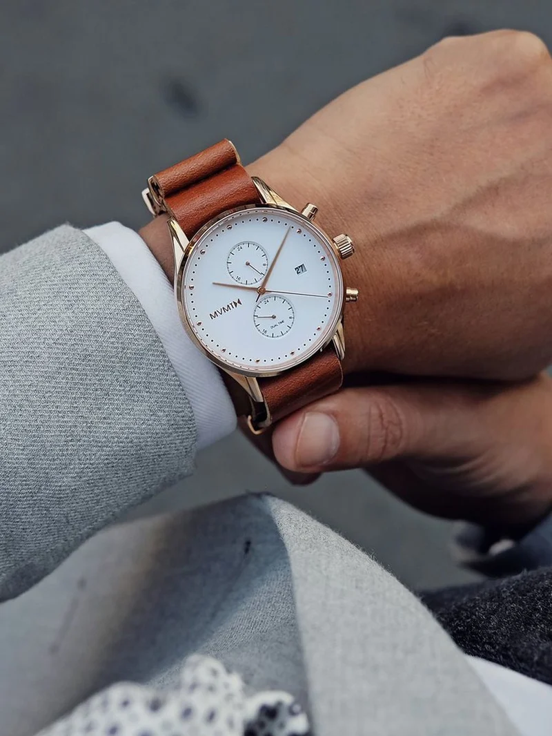 MVMT Voyager MV01-RGNA2 Herrenuhr Roségold • Mineralglas • 10 ATM Wasserdicht