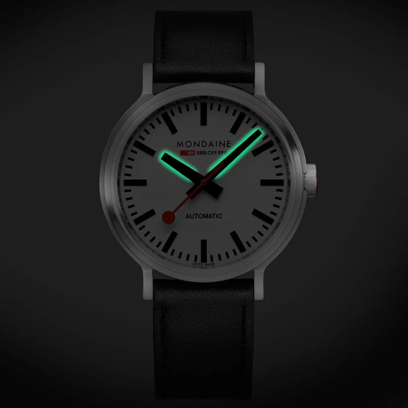 Mondaine Original MST.4161B.LBV Herrenuhr Schwarz • Automatikwerk Sellita SW200-1 • Saphirglas