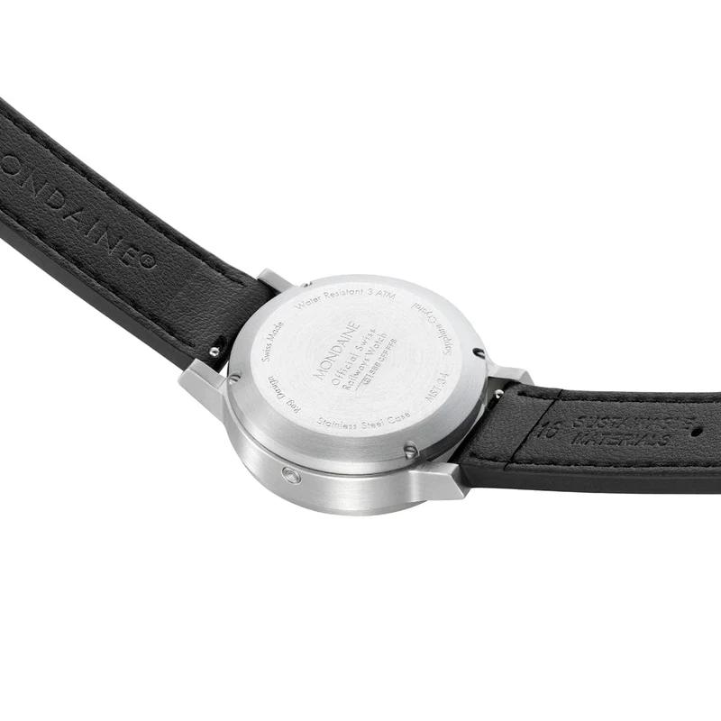 Mondaine Stop2go MST.34020.LBV.SET Damenuhr Schwarz • Saphirglas • Swiss Made Quarzwerk