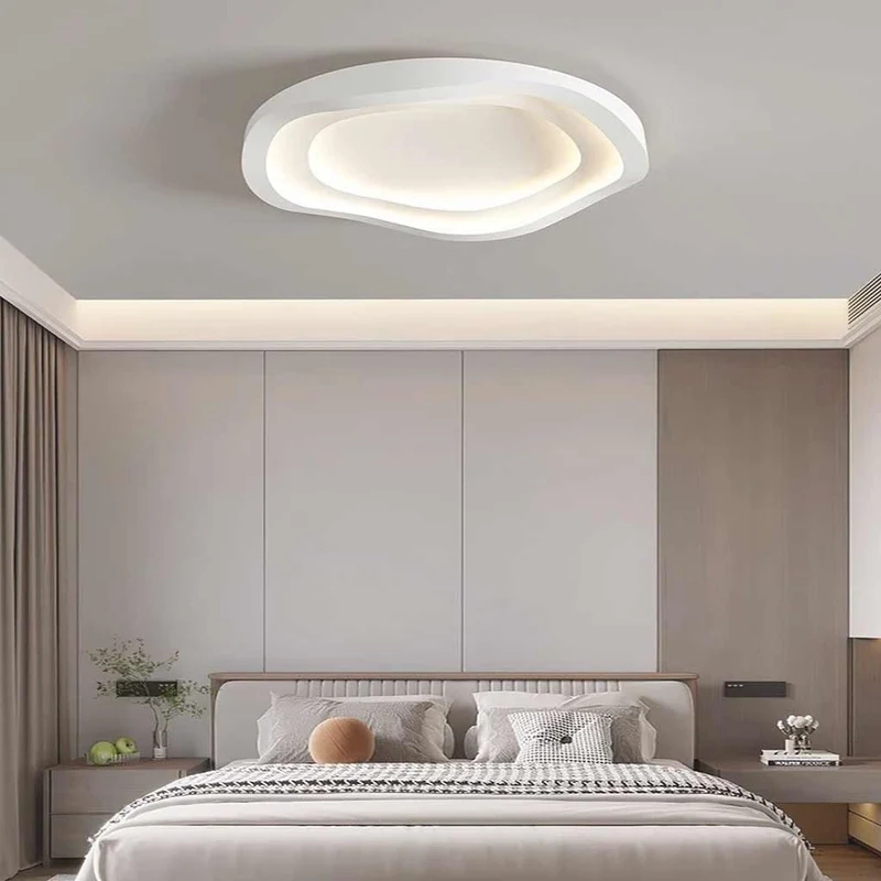 Dimbare LED Plafondlamp Wit Golvend Design Flush Mount 40-60cm Afstandsbediening Modern Scandinavisch | Sansoti