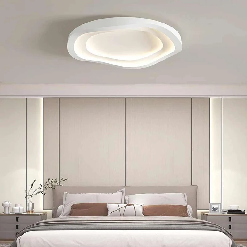 Dimbare LED Plafondlamp Wit Golvend Design Flush Mount 40-60cm Afstandsbediening Modern Scandinavisch | Sansoti