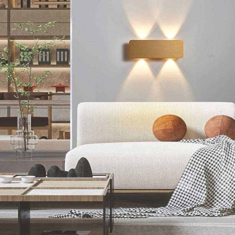 Moderne Rechthoekige LED Wandlamp Aluminium Minimalistisch Design 5 Kleuren Sfeerverlichting Gang Woonkamer | Sansoti