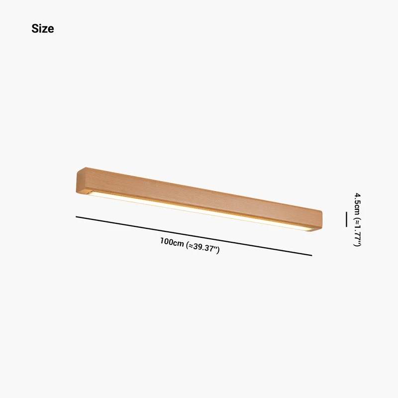 Wandlamp Hout LED Lichtbalk Lineair 60-180cm Verstelbaar Licht Scandinavisch Design Slaapkamer Woonkamer | Sansoti