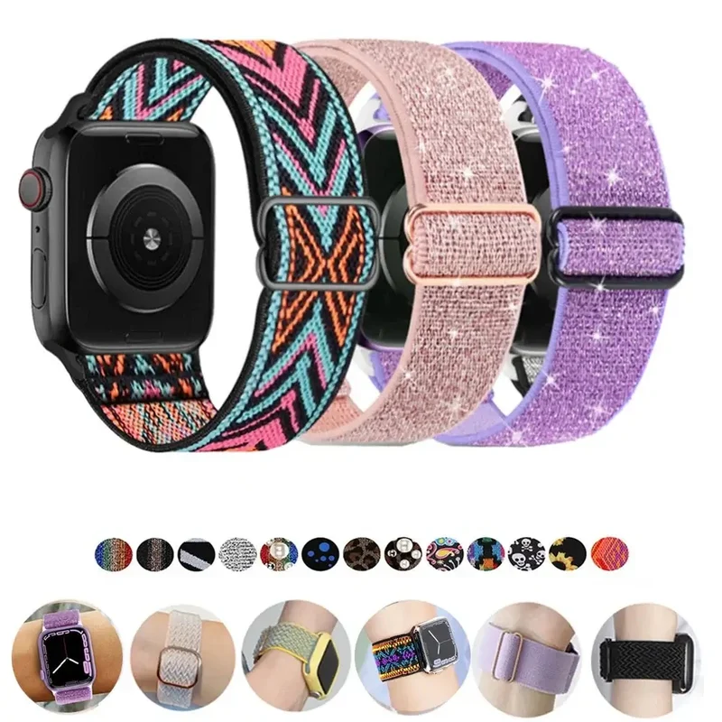 Elastische Nylon Smartwatchband Verwisselbaar Polsbandje Comfortabel Duurzaam Design Sportief Actief | Sansoti