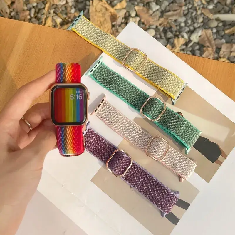 Elastische Nylon Smartwatchband Verwisselbaar Polsbandje Comfortabel Duurzaam Design Sportief Actief | Sansoti