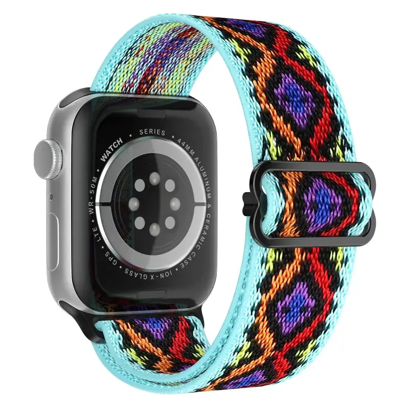 Elastische Nylon Smartwatchband Verwisselbaar Polsbandje Comfortabel Duurzaam Design Sportief Actief | Sansoti
