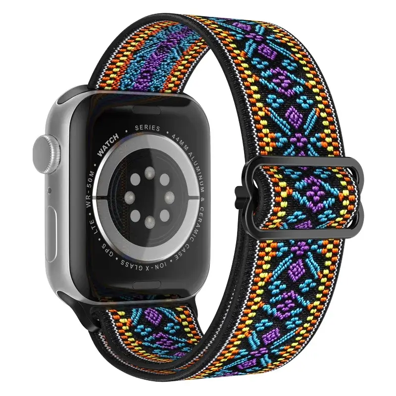 Elastische Nylon Smartwatchband Verwisselbaar Polsbandje Comfortabel Duurzaam Design Sportief Actief | Sansoti