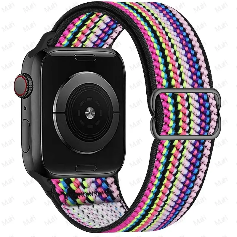 Elastische Nylon Smartwatchband Verwisselbaar Polsbandje Comfortabel Duurzaam Design Sportief Actief | Sansoti