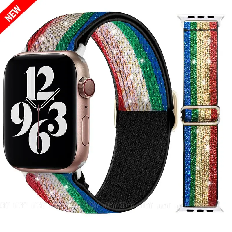 Elastische Nylon Smartwatchband Verwisselbaar Polsbandje Comfortabel Duurzaam Design Sportief Actief | Sansoti