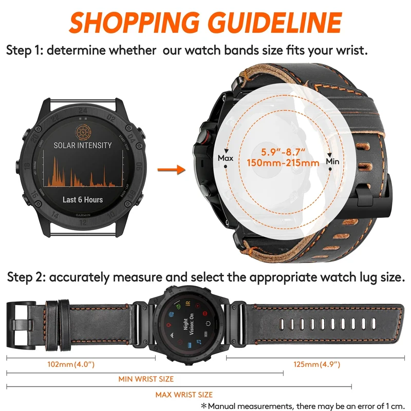 Leren Smartwatch Bandje Premium Zacht Leer met Tang Gesp Verstelbaar Horlogeband Unisex 20mm 22mm 26mm | Sansoti