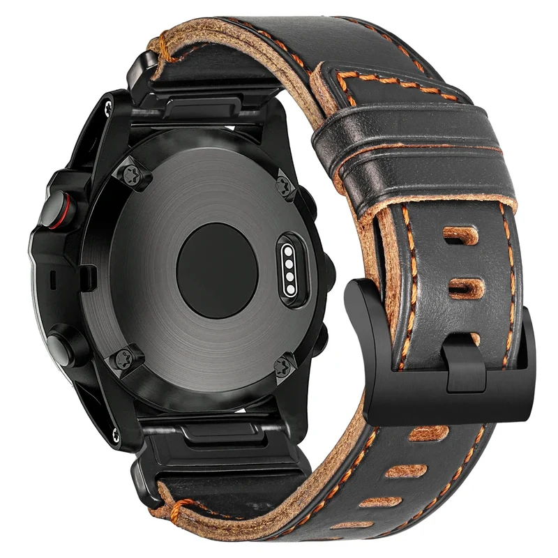 Leren Smartwatch Bandje Premium Zacht Leer met Tang Gesp Verstelbaar Horlogeband Unisex 20mm 22mm 26mm | Sansoti